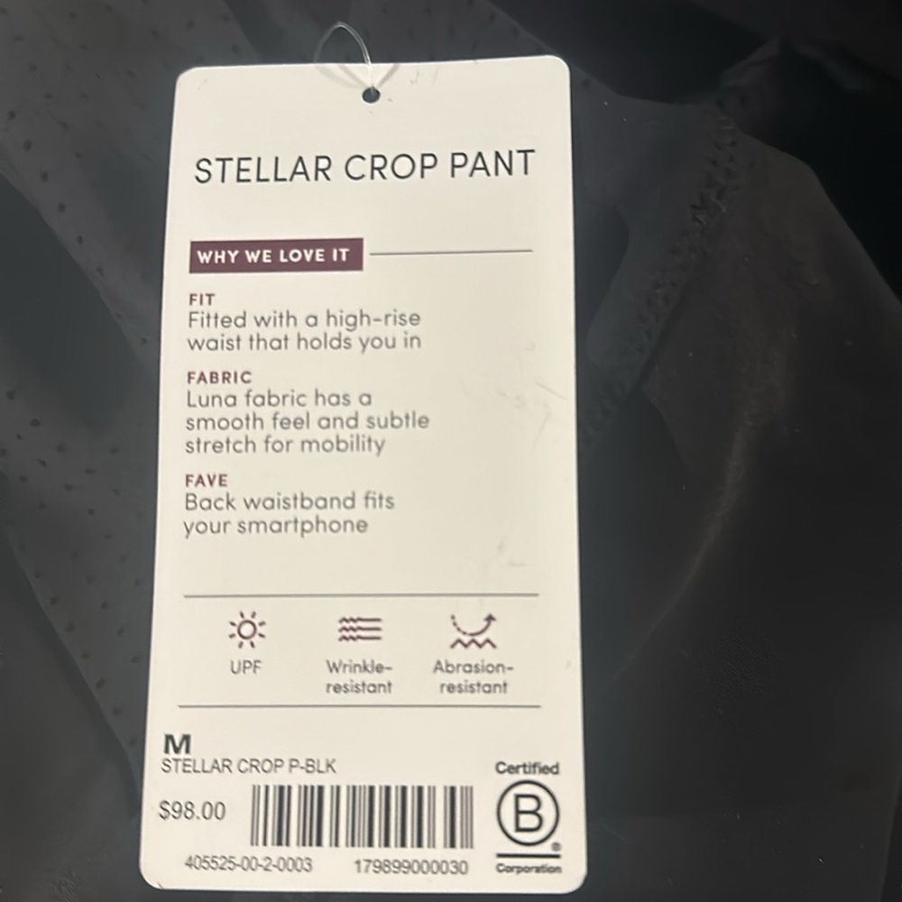 NWT Athleta Stellar Crop Pant // Black - Picture 6 of 7